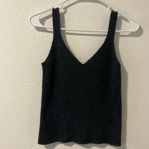 V-Neck Rib-Knit Sweater Tank Top